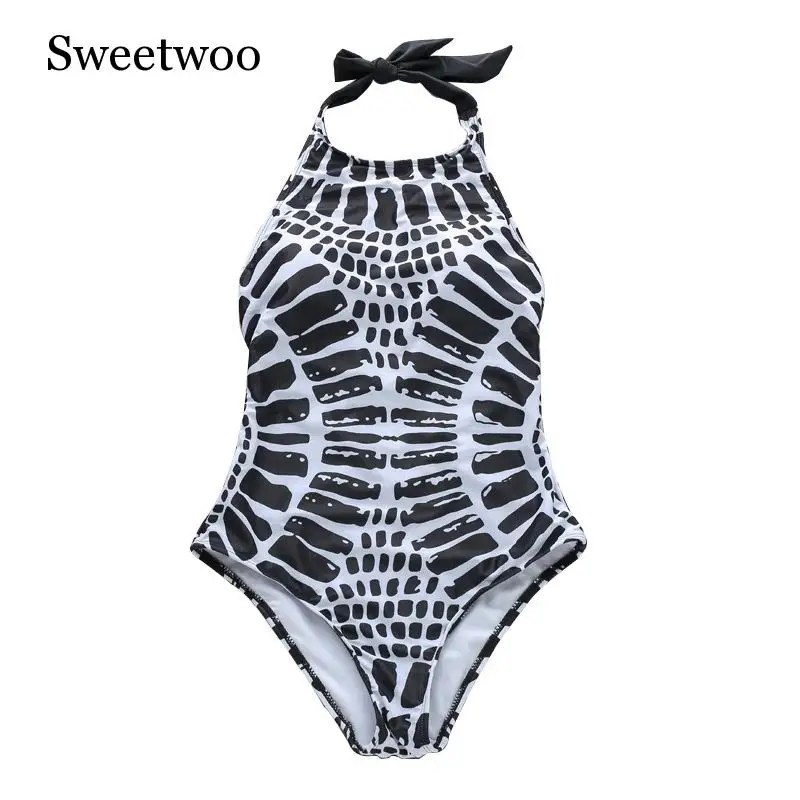 

XXL Large Size Swimwear One Piece Swimsuit Women 2020 High Nick Monokini Bandage Bathing Suit Halter Bodysuit Bather Beachwear