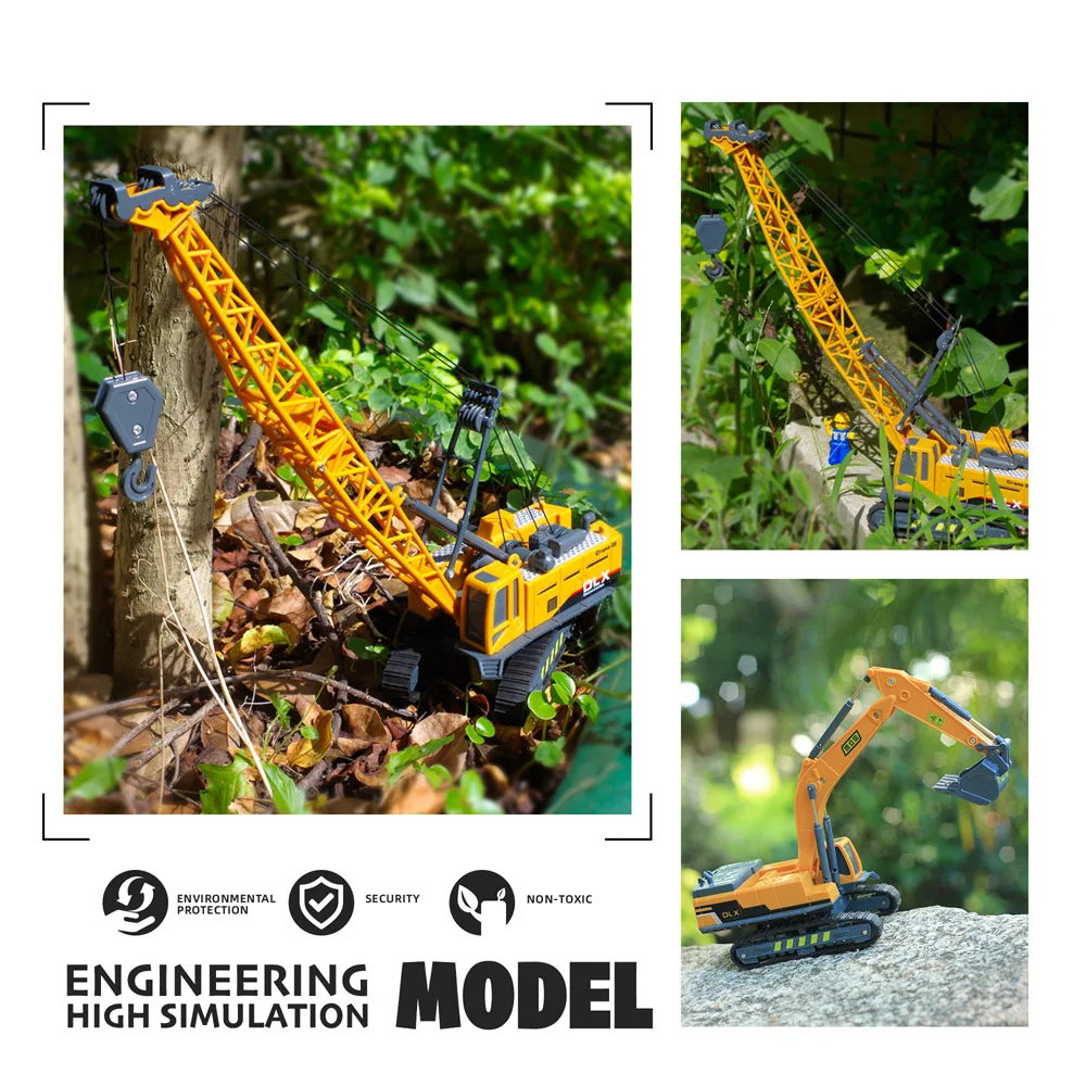 Construction Trucks Crane Excavator Toy 1:55 Diecast Engineering Vehicle Tractor Digger Children Car Model for Boys Gift Construction Trucks Crane Excavator Toy 1:55 Diecast Engineering Vehicle Tractor Digger Children Car Model for Boys Gift