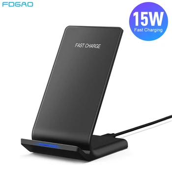 

15W Qi Wireless Charger Stand For iPhone SE 2020 X XS MAX XR 11 Pro 8 Samsung S20 S10 S9 USB Type C Fast Charging Dock Station