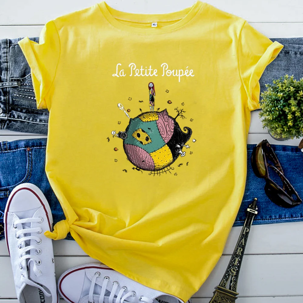 

Short Sleeve Tops Halloween Monster Girl Printing T Shirt For Women Goth Punk Woman T-Shirt Harajuku Gothic Women'S Clothes