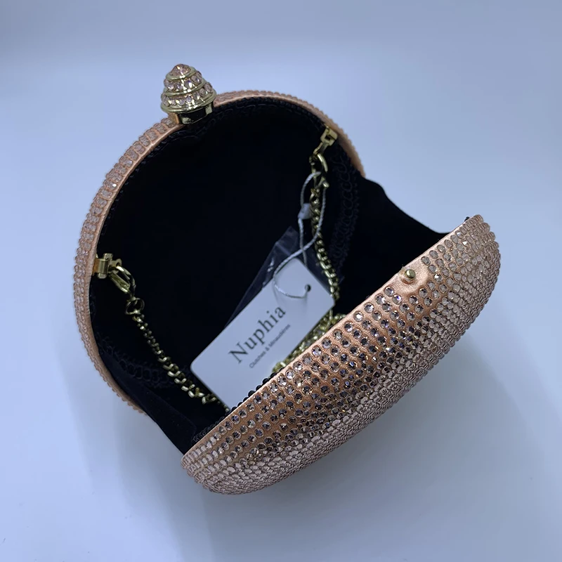 NUPHIA Mini Round Hard Box Ball Shape Party Clutch and Evening Bag for Womens