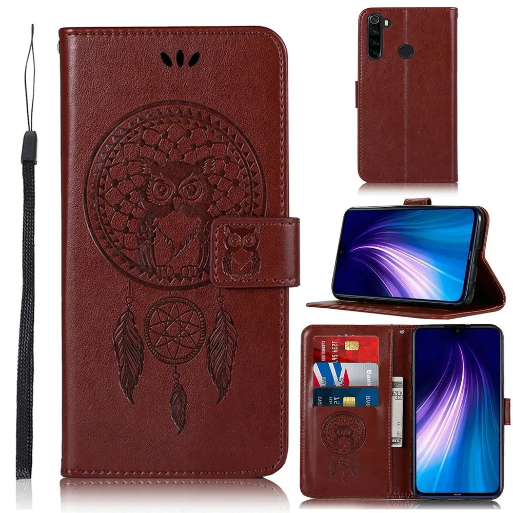 Чехол-книжка Red mi Note 8Pro с 3D тиснением в виде совы для Funda Xiao mi Red mi Note 8 Pro Чехол mi Red mi Note 8 Роскошный чехол-кошелек Note8