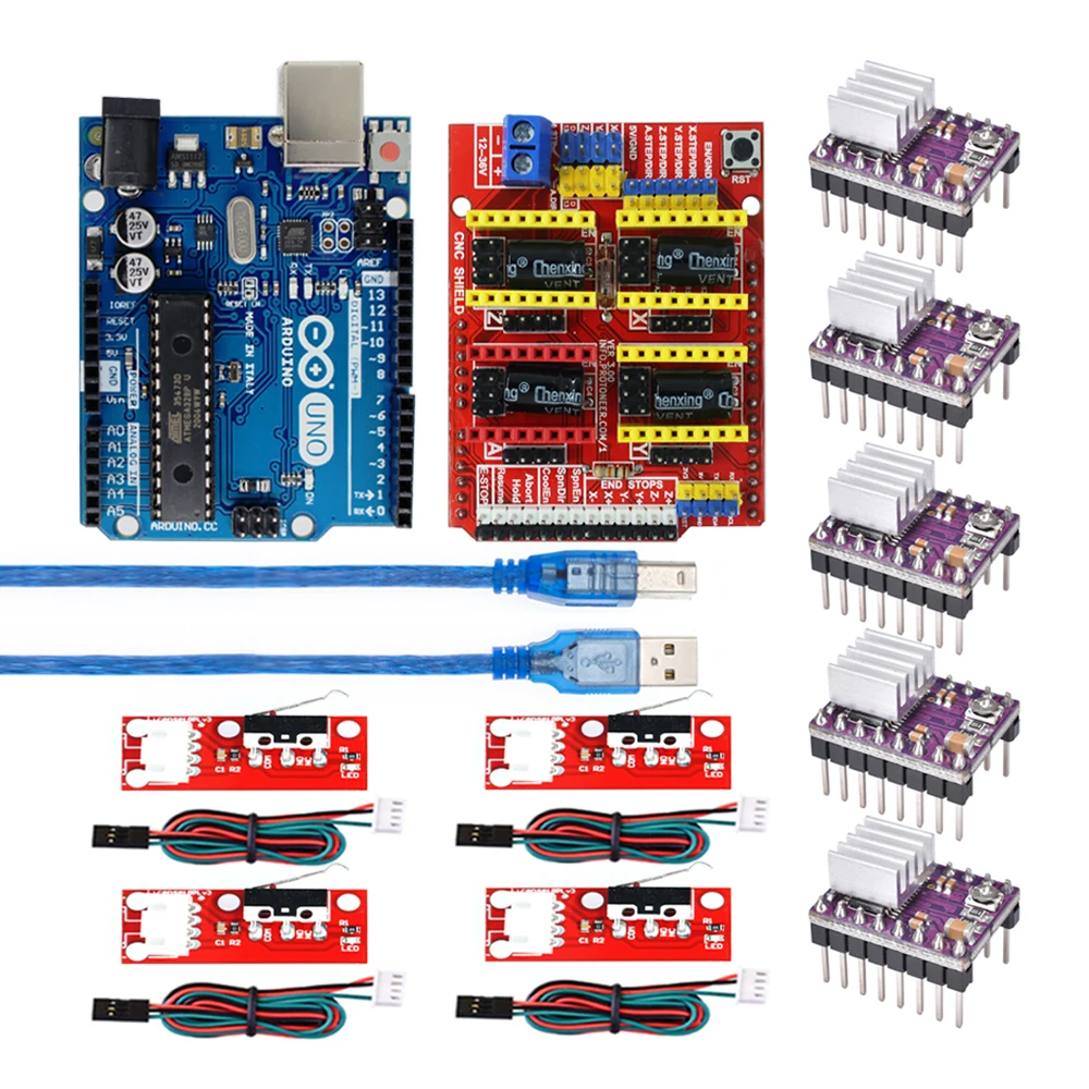 4 шт. RAMPS 1 механический переключатель Endstop + CNC Shield V3.0 перемычки DRV8825 A4988 GRBL Драйвер