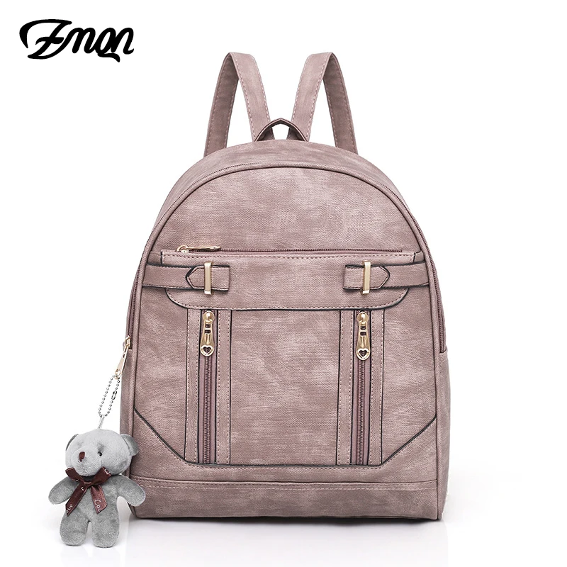ZMQN рюкзак для женщин 2020 Mochila Feminina Bear Bagpack вместительные школьные кожаные сумки