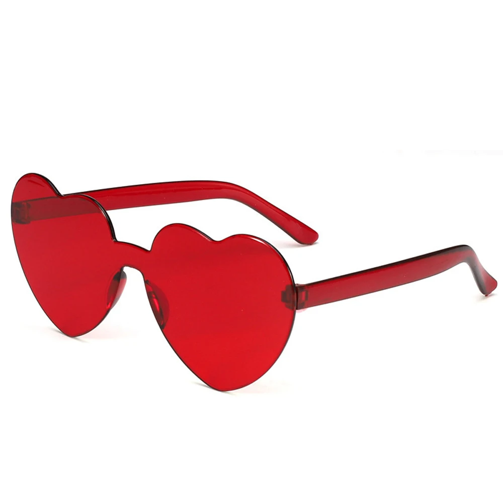 big sunglasses New One Piece Love Heart Lens Sunglasses Women Transparent Plastic Glasses Style Sun Glasses Female Clear Candy Color Lady big square sunglasses Sunglasses