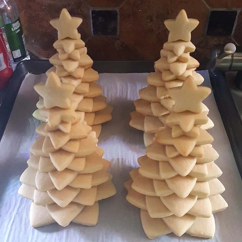 3D Звезда Форма для украшения тортов DIY рождественская елка помадка формы для торта печенья вечерние формы для печенья украшения формы для выпечки Инструменты