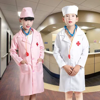 

Kids Doctor Baby Nurse Cosplay Costume Halloween Children Medical Uniforms Hospital Performance Lab Coat Party Wear Clothes Suit