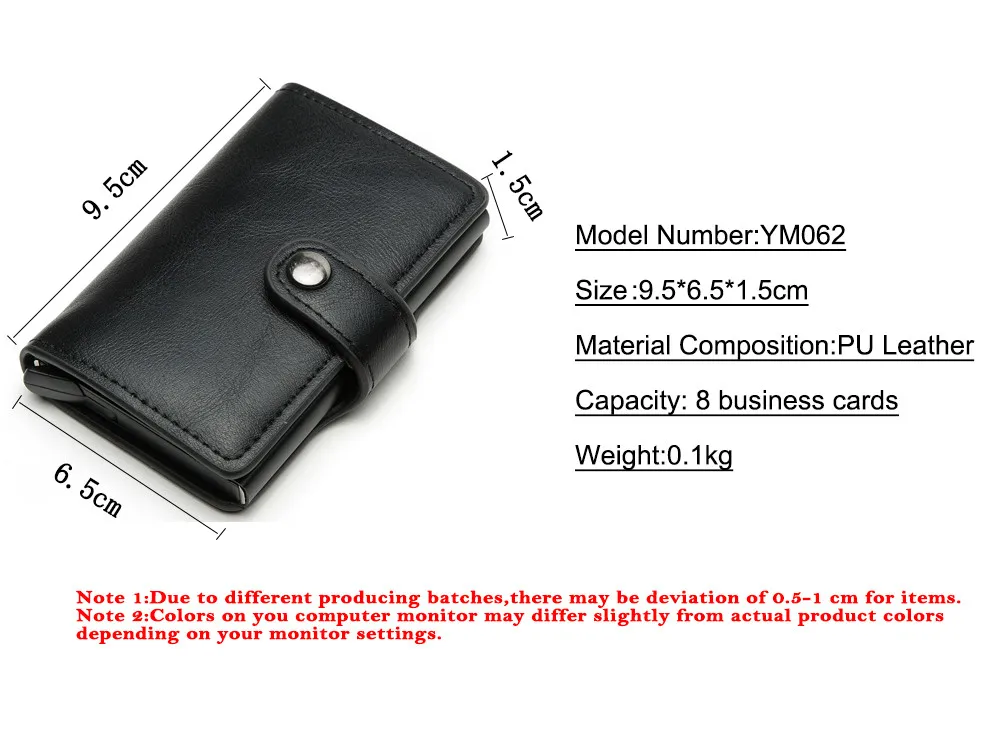RFID Кнопка кредитный держатель для карт бизнес мужской кошелек искусственная кожа Crazy Horse держатель для банковской карты чехол дропшиппинг