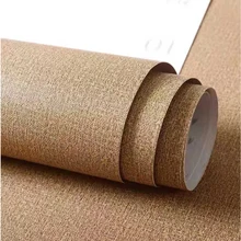 

PVC Cloth Wallpaper Self Adhesive Plain Living Room Linen Renovation Sticker TV Background Vinyl Contact Paper Home Decor