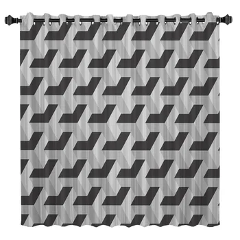 

Abstract Solid Geometry Window Treatments Curtains Valance Window Curtains Dark Curtain Lights Living Room Bedroom Kitchen