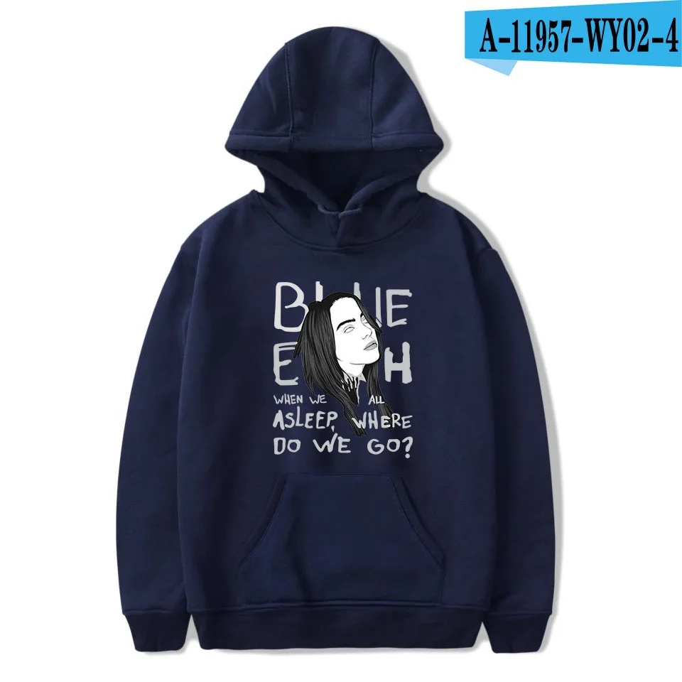 WAMNI Billie Eilish толстовка хип-хоп Мужская/wo Мужская толстовка kpop весна осень Мужская/Дамская Повседневная Уличная одежда Харадзюку - Цвет: navy blue