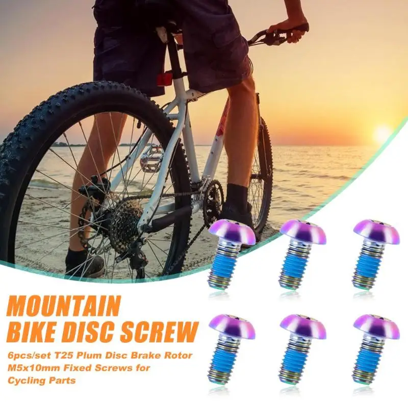 6 шт./компл. винты MTB велосипед дисковый тормоз ротора болты T25 Plum на открытом воздухе велосипедные аксессуары Титан Сплав Тормозной диск фиксируется
