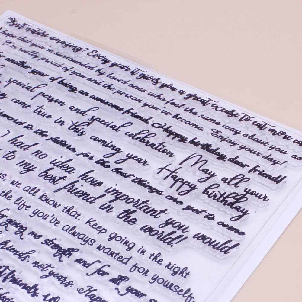 Alinacutle 투명 고무 우표, 생일 소감 배경, 스크랩북 카드 앨범 종이 공예, 투명 실리콘 스탬프