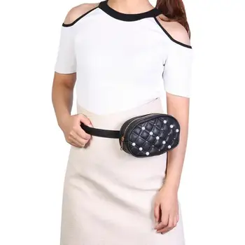 

Pearl Waist Belt Bag Women's Fanny Waist Pack Leather Crossbody Shoulder Chest Bags for Women Girls 2019 Bolsas Feminina Mujer