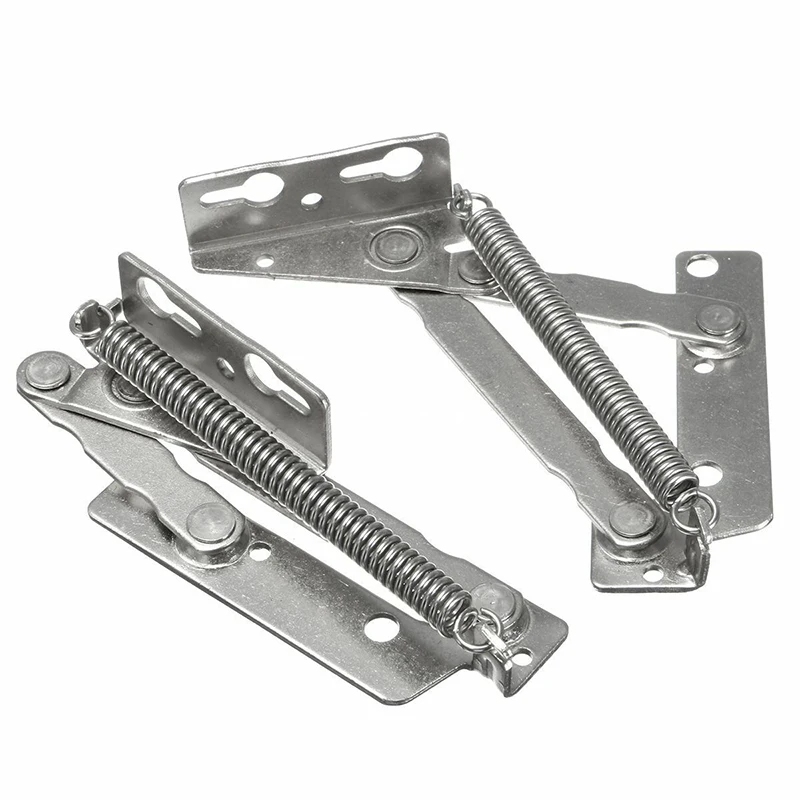 

2 Pieces 80 Degree Cabinet Door Lift Up Stay Flap Top Support Silver Metal Sprung Hinges Furniture Hinges