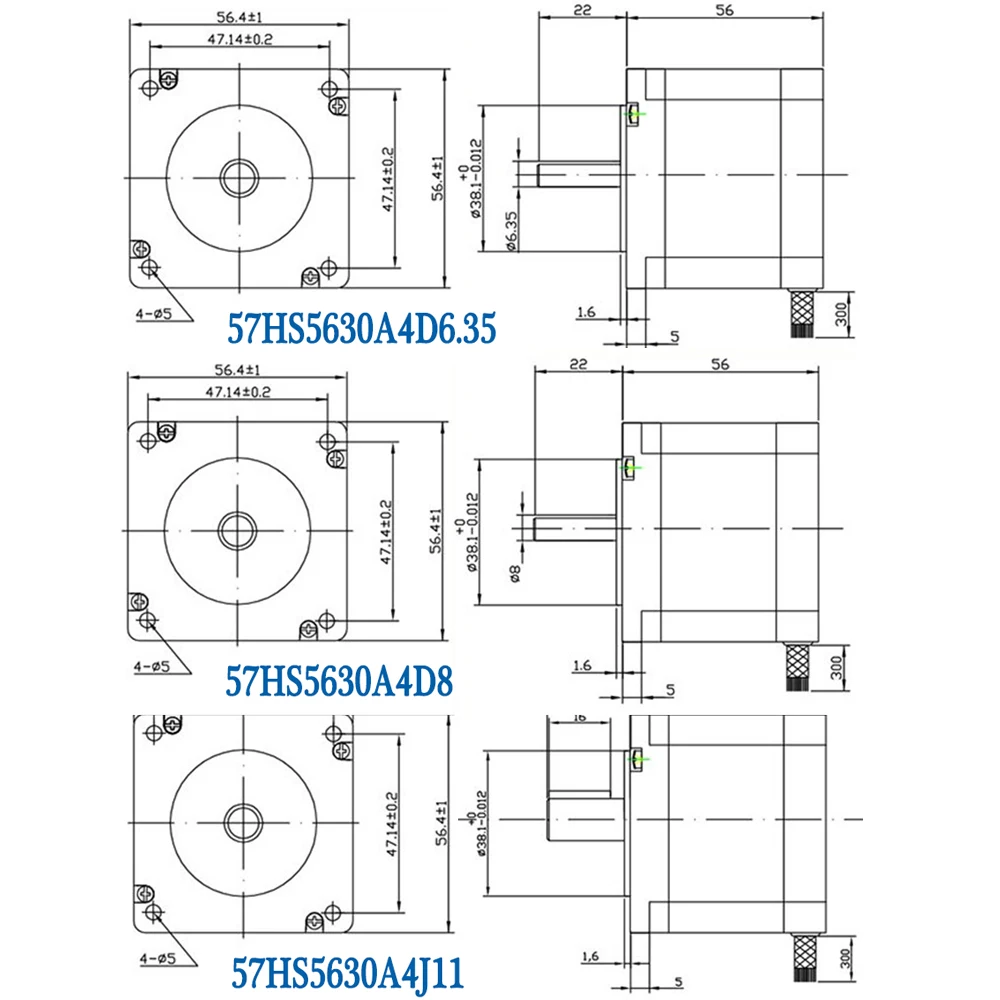 NEMA23 Stepper Motor 57x56mm 4-lead 3A 1.2Nm Nema 23 Motor 56mm 172Oz-in for 3D Printer for 3D Printing CNC Engraving Milling