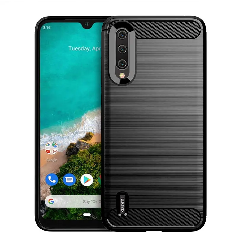 Чехол для Xiaomi A3 Lite, мягкий чехол из углеродного волокна для телефона Xiaomi A3, противоударный бампер, полная защита, силиконовый чехол