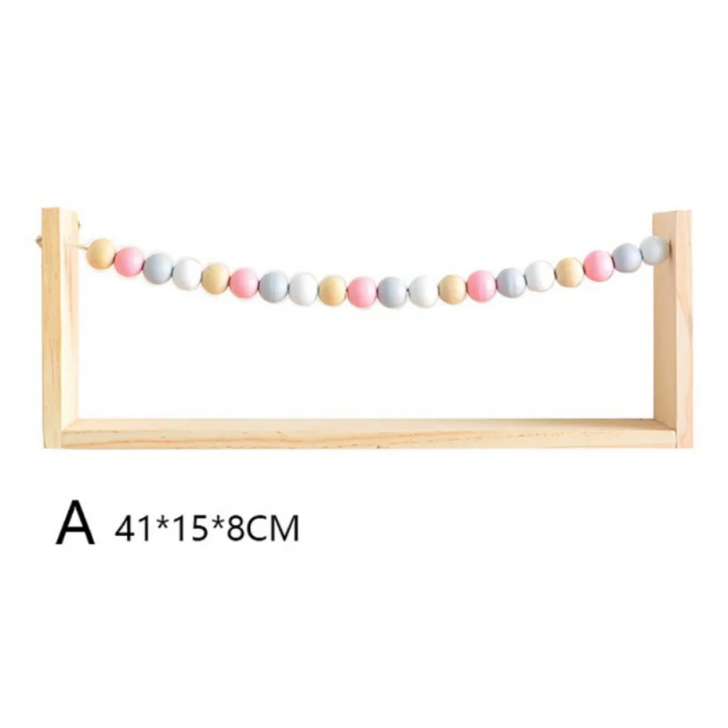 High Quality Novelty Free Punch Wall Storage Rack Colorful Beads Decor Wall Mounted Shelf Home Decoration