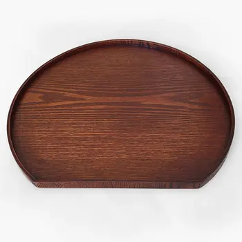 

TOP Wooden Pan Plate Fruit Dishes Saucer Tea Tray Dessert Dinner Bread Wood Plates