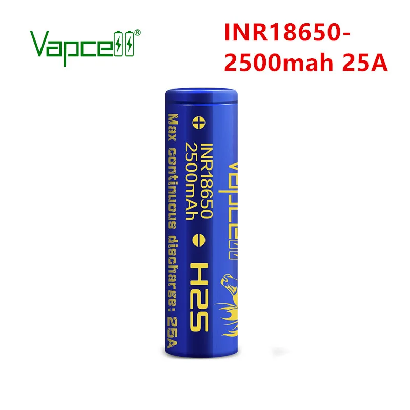Vapcell оригинальный 18650 2500 мА/ч 25A H25 Rewrap 25S PK Vtc5A 3 7 V Перезаряжаемые литиево-ионная