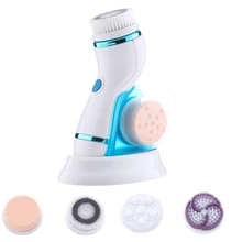 4 в 1 электрическая щетка для чистки лица, стиральная машина, уход за кожей лица, вибратор, массажер, инструмент для красоты, сменная щетка для головы