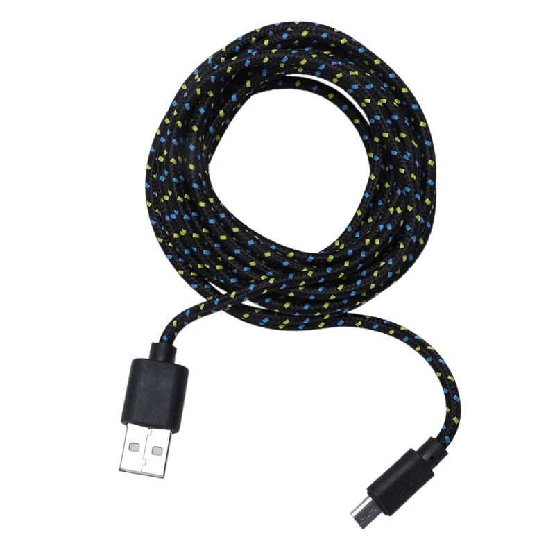 Универсальный 3M/10FT мини USB нейлоновый сетчатый кабель для передачи данных для samsung Galaxy S6 - Цвет: Black