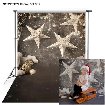 

Mehofond Christmas Backdrop Black Star Snowflake Balls Baby Shower Portrait Photography Background Decoration Photo Studio Props