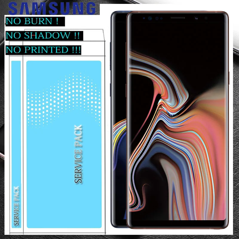 Супер AMOLED 6,4 ''lcd с рамкой для SAMSUNG GALAXY Note 9 Note9 N960F дисплей кодирующий преобразователь сенсорного экрана в сборе