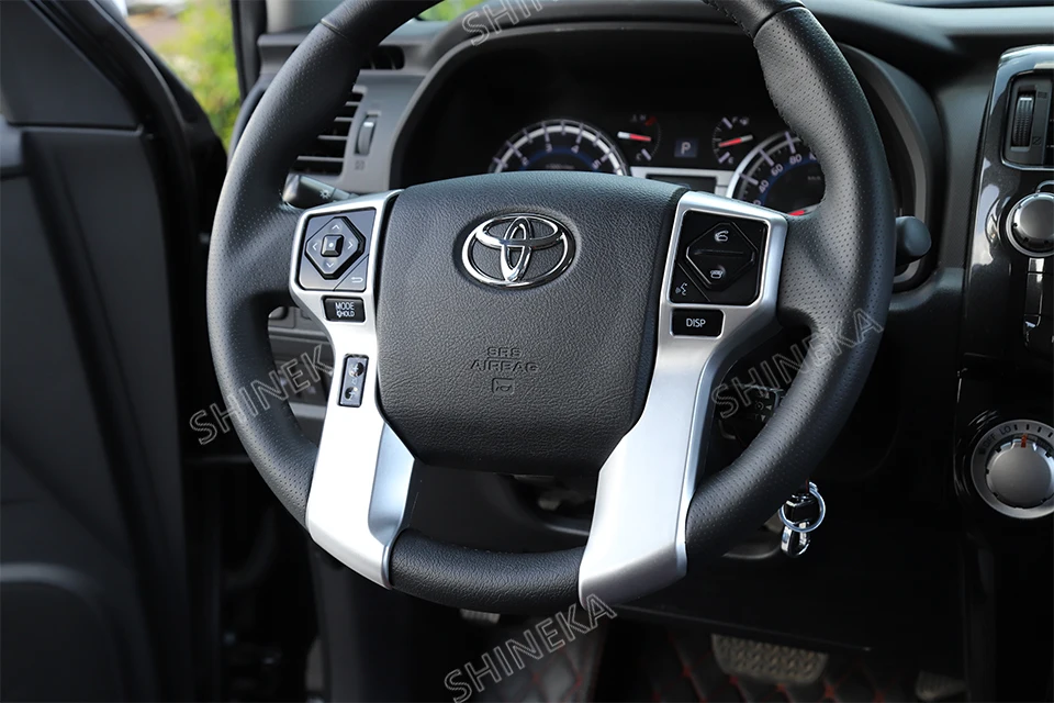 SHINEKA интерьер Молдинги для Toyota 4runner 2010+ рулевого колеса автомобиля украшения крышка наклейки автомобильные аксессуары для Toyota 4runner