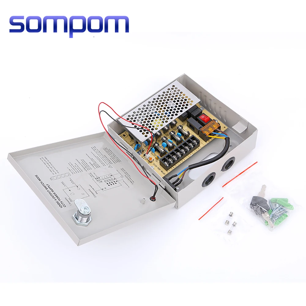 Sompom 12V 3A 4 канала CCTV питания для безопасности камеры переключатель питания