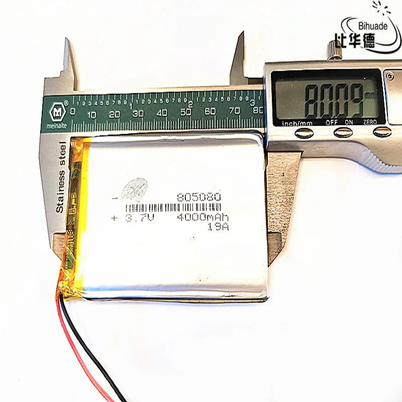 Lithium Ion Battery JST 2.0mm 2Pin 3.7V 4000mAh 805080 Lithium Polymer LiPo Rechargeable Battery cells For Power bank
