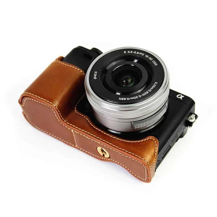 Винтажный кожаный чехол для камеры, половинный чехол для sony A6000 A6300 VDX99