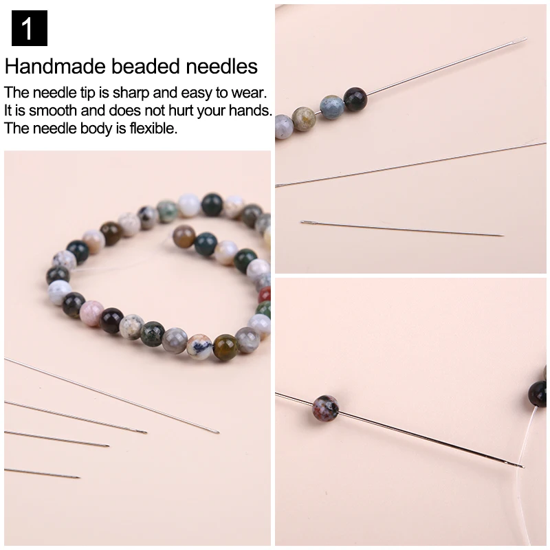 EXCEART 6pcs Embroidery Needles Metal Beading Tool DIY Beads Chain Tool  Beading Needles Bead Tool Bead Threading Tool Bead Threader Bead Stringing