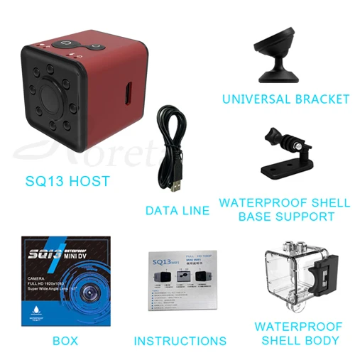 red SQ13 HD wifi мини камера маленькая камера 1080P видео датчик ночного видения Видеокамера микро камера s DVR регистратор видеокамера SQ 13 - Цвет: red