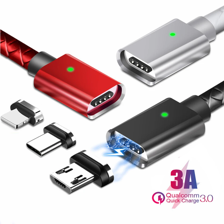 Кабель USB Type C магнитное зарядное устройство Micro для iPhone11 Xr Xs Samsung Xiaomi Redmi Android