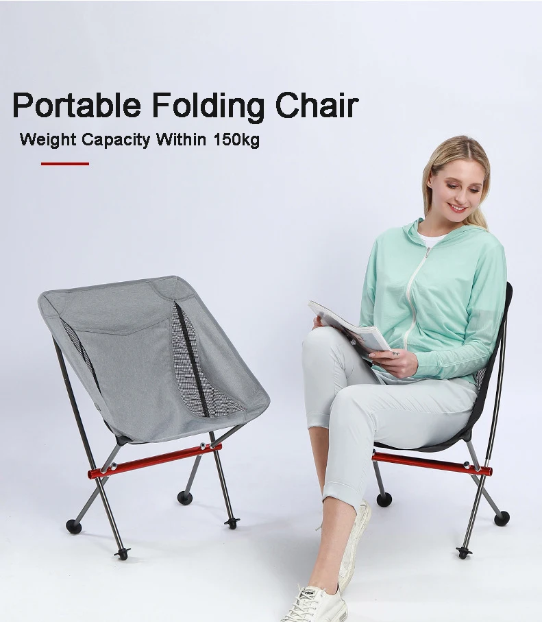 Ultralight High Back Folding Camping Chair Removable Washable Fishing Picnic BBQ Chairs With Carry Bag Heavy Duty Outdoor Stool