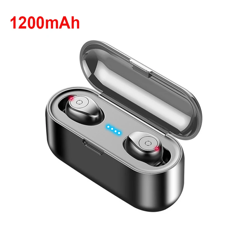 F9 TWS Bluetooth наушники 5,0 беспроводные наушники сенсорное управление 8D стерео мини Беспроводные наушники с микрофоном светодиодный дисплей - Цвет: Without LED Display