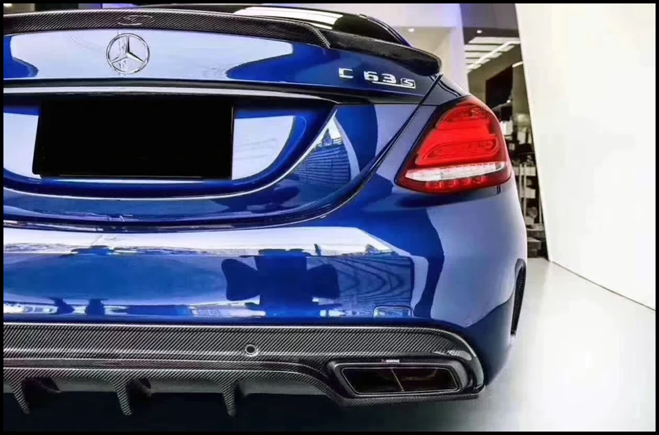 Для benz c class c250 спортивный бампер w205 c63 AMG FD Стиль углеродного волокна задний бампер диффузор спойлер для губ не подходит стандартный выпуск