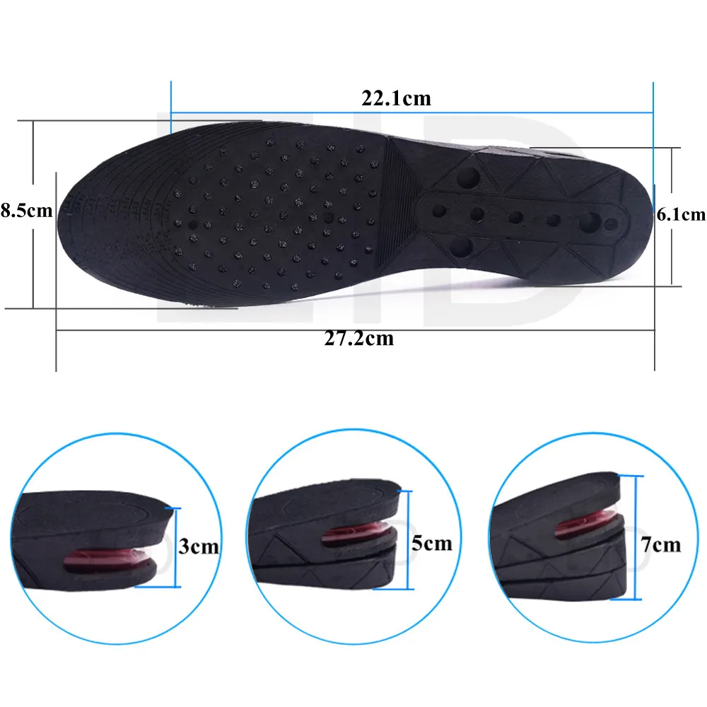 3-9cm Height Increase Insole Cushion height lift adjustable cut shoe heel insert taller women men unisex quality foot pads shoe insoles