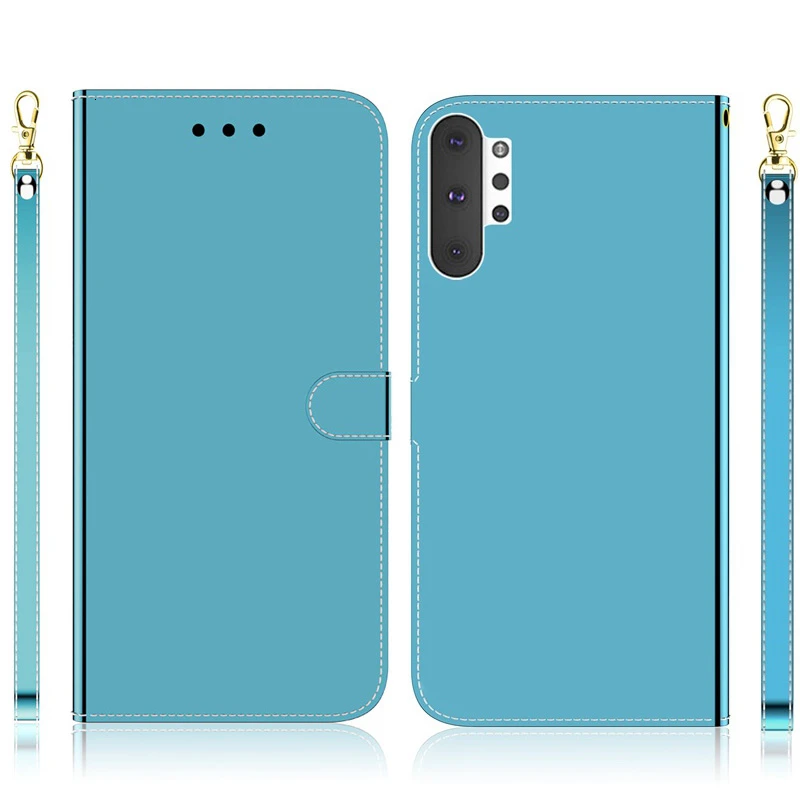 Роскошный кожаный зеркальный Чехол-книжка для samsung Galaxy S8 S9 S10 5G, чехол-кошелек для Samusng Note 10 Plus, чехол, дизайн, PU чехол s - Цвет: Starry Sky Blue