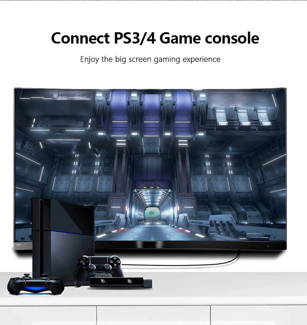 GTMEDIA hdmi 2,0 кабель Плоский удлинитель кабеля spliter коммутатор для кабеля Ethernet 3D 1080P для телеприставки PS4 ТВ DVD Xbox