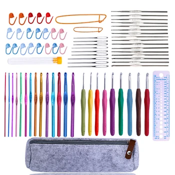 

LMDZ 72pcs Crochet Set Large Hole Blunt Needle Ergonomic Yarn Knitting Needle Marker Clip Tool Set Crochet Sewing Accessories