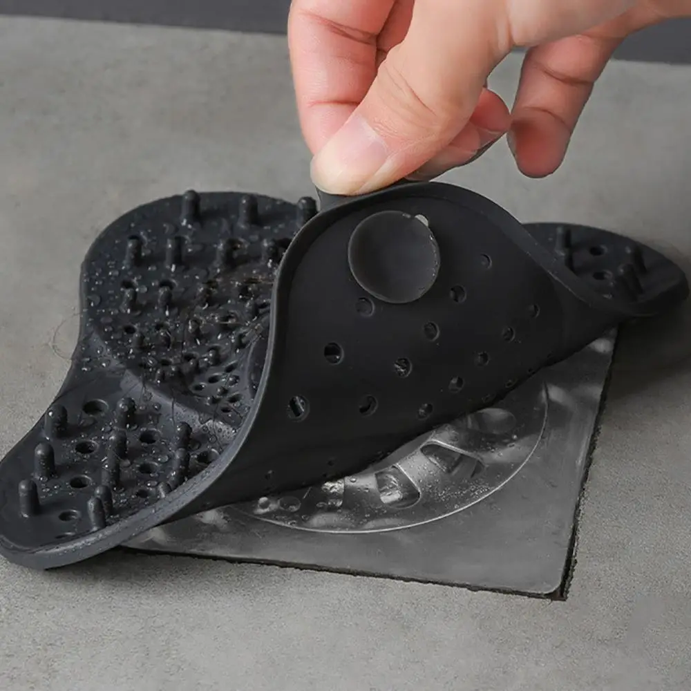 Черный сводом и напольным трапом Ванная комната раковиной фильтр сливной