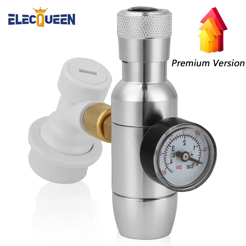 업그레이드 된 미니 Co2 충전기 (2 단), 0 60 PSI 맥주 Co2 조절기 안정적인 압력 제어 Homebrew Mini