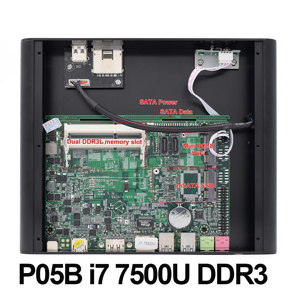 CPU i7 7500U DDR3 Маленькая коробка ПК Intel Core i7 7500U 8550U 6500U мини настольный компьютер и ноутбук Linux USB3.0 sd-карта 2,4G 5G WiFi BT ddr3 wind7 10 - Цвет: CPU i7 7500U DDR3