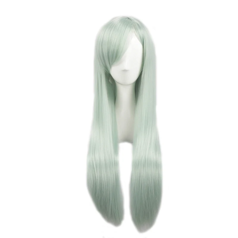 

Anime The Seven Deadly Sins Elizabeth Liones Cosplay Wig Long Light Gray Green Heat Resistant Synthetic Hair Wig + Wig Cap