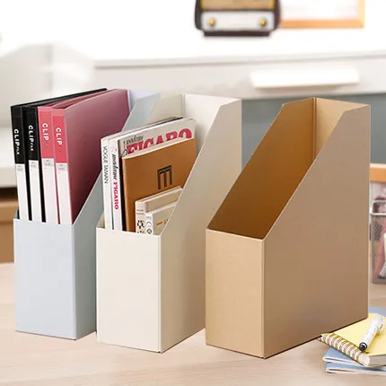 2PCS Creative Papery File Box Desk Organizer Office Paper Organizer Tray A4 Box DIY Magazine Holder Desk Paper Stand