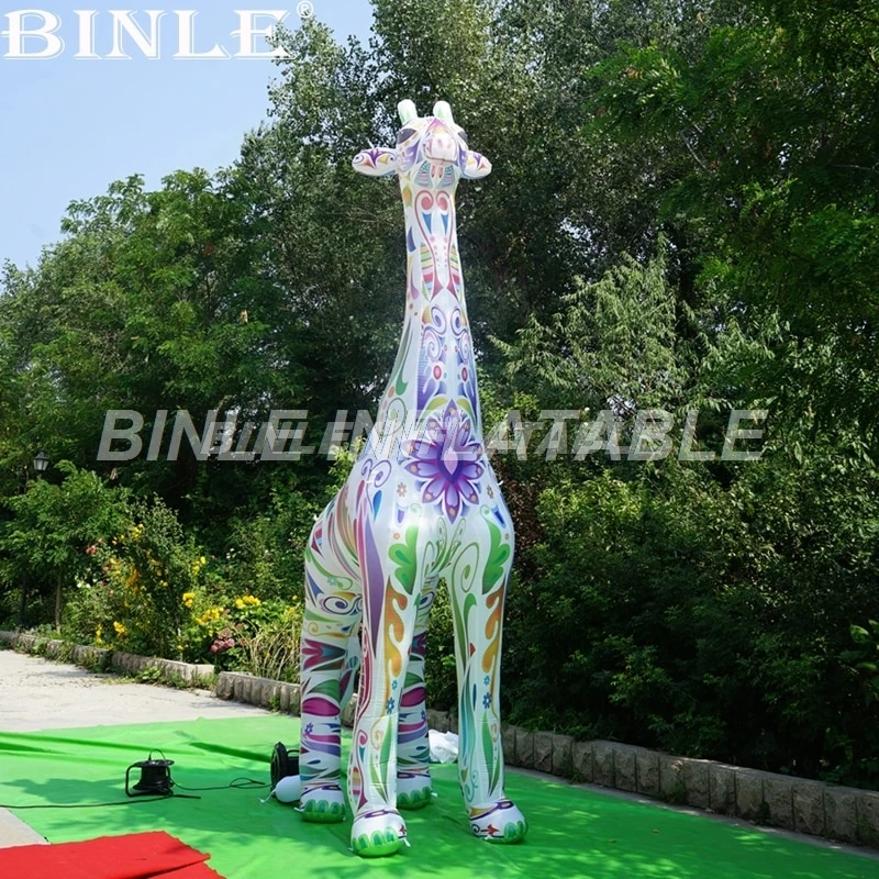 Лучшие продажи 13ftH большие красочные надувные girafe надувной шар животных для приготовления пищи на воздухе вечерние украшения