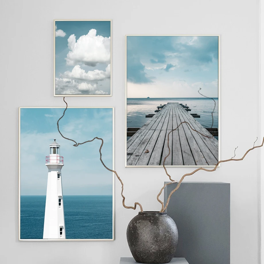 Nordic-Blue-Ocean-Boat-Lighthouse-Poster-Seascape-Wall-Art-Canvas-Painting-Print-Wall-Picture-for-Living (1)