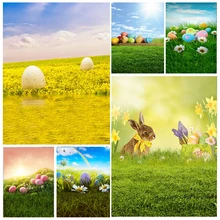 

Mocsicka Easter Theme Photography Background Spring Egg Lawn Decoration Props Child Portrait Baby Shower Photo Backdrop Studio